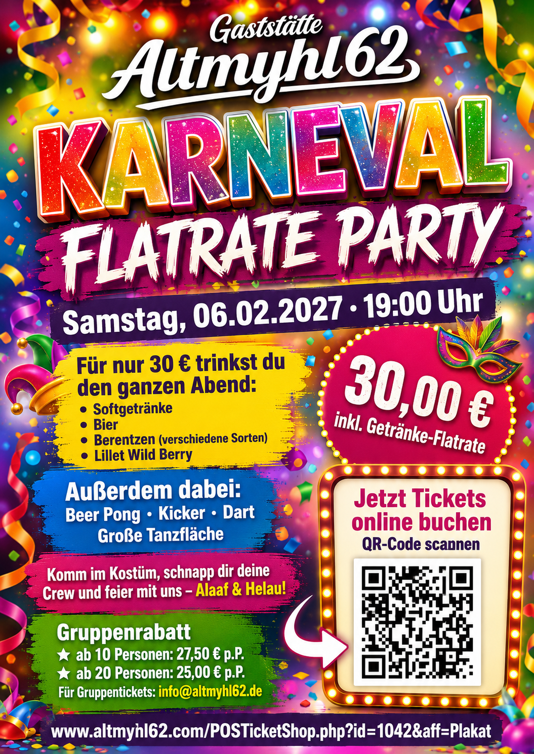 Karneval - Flatrate Party am 06.02.2027